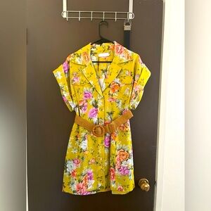 Zimmermann Floral Belted Mini Shirt Dress (NWT-Size 1)